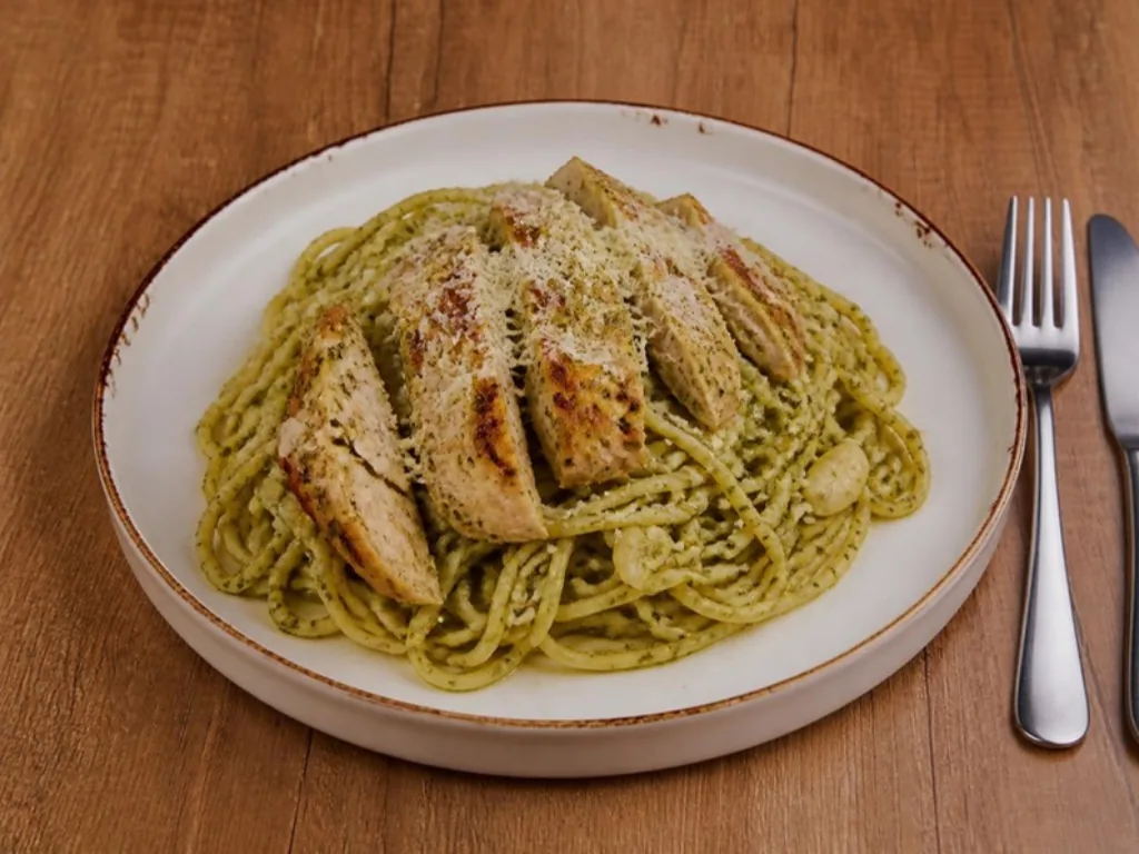 Pulë pesto – imazh i gjeneruar me IA